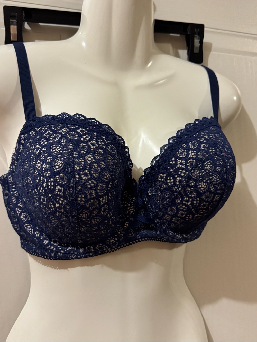 Victoria Secret Sz 34DDD Dream Angels Navy Lace Bra VGUC 😊😊